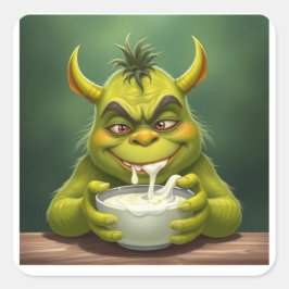 Das "yOGREt" Quadratischer Aufkleber