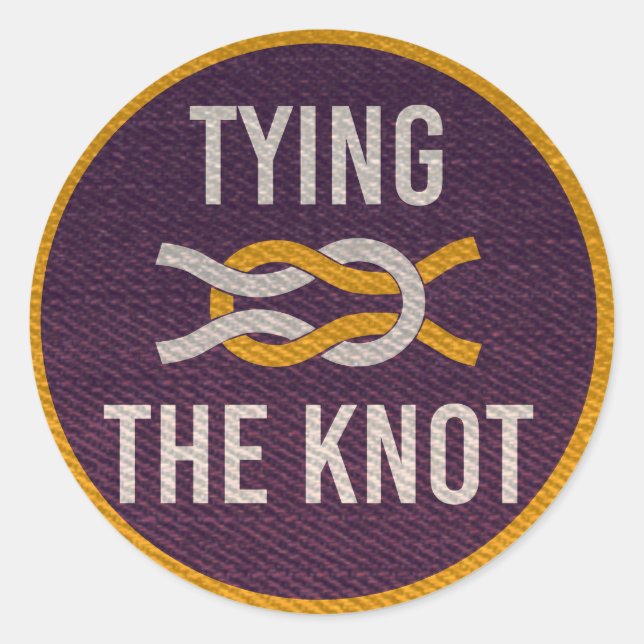 Das Zählen des Knot Scout-Pflasters auf der Briefm Runder Aufkleber (Vorderseite)