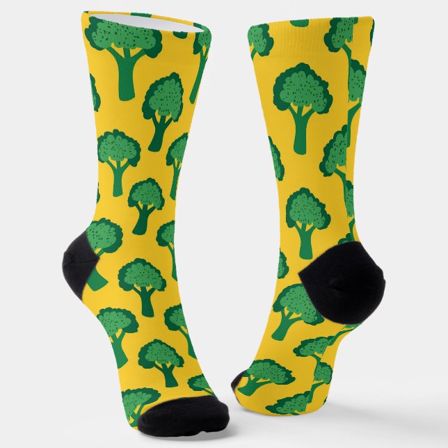 Das zarte gelbe und grüne Brokkoli-Muster Socken (Gewinkelt)