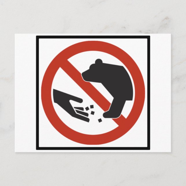 Das Zeichen "Bären" darf nicht Gefüttert werden Postkarte (Vorderseite)