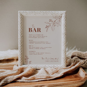 Das Zeichen der Bar Hochzeit Poster