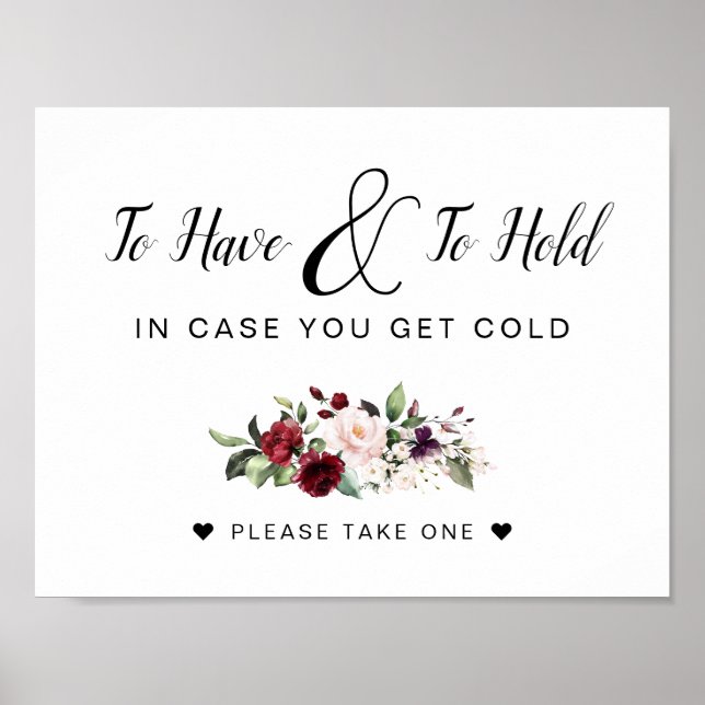 Das Zeichen der Hochzeit von Bouquet zu haben und  Poster (Vorne)