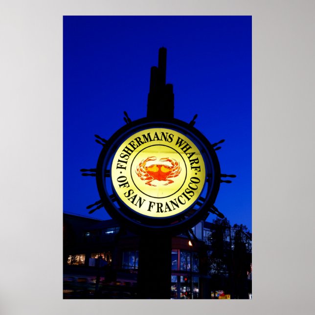 Das Zeichen des Fischers in der Nacht Poster (Vorne)