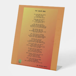 Das Zeichen des Salad Bowl Pedestes Sockelschild