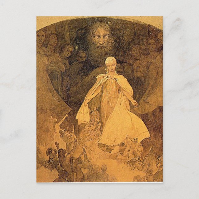 Das Zeitalter der Weisheit von Alphonse Mucha Postkarte (Vorderseite)