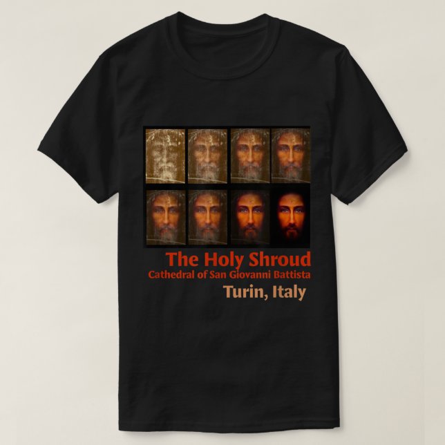 Das Zeug von Turin Das heilige Gesicht Jesu Testph T-Shirt (Design vorne)