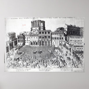 Das Zeugnis des Papstes am Petersplatz Poster