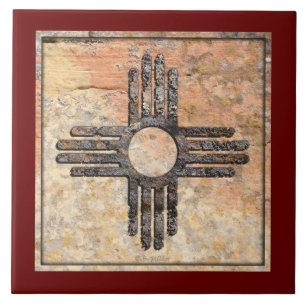 Das Zia-Sun-Symbol in New Mexiko - Gerede über Sch Fliese