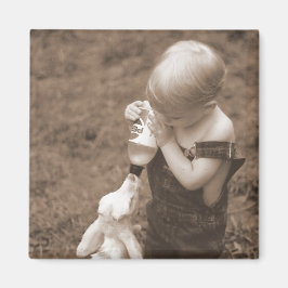 Das Ziegenmagnet fütternd Magnet