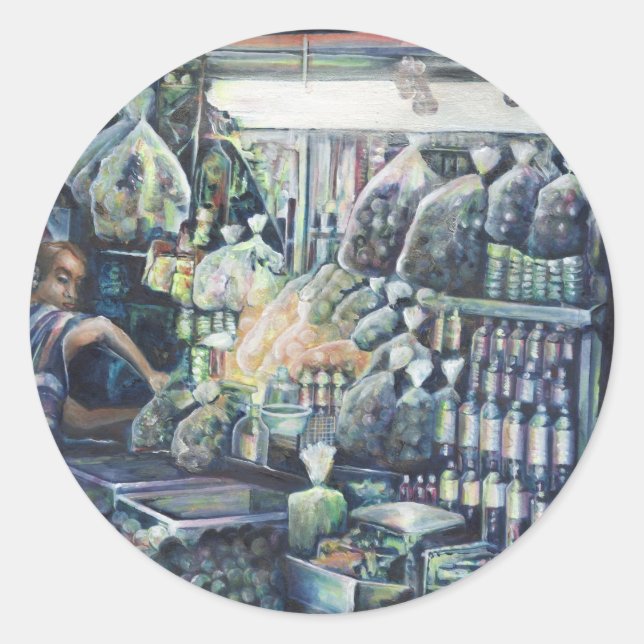 Das Ziel verschoben. Singapur Runder Aufkleber (Vorderseite)