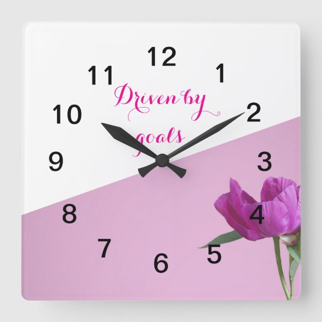Das Ziel wird von Goals Wall Clock angetrieben Quadratische Wanduhr (Vorderseite)