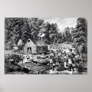 Das Zuhause des Pioniers auf der Western-Grenze Poster
