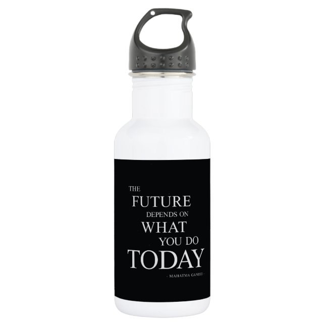 Das zukünftige Inspirational motivierend Zitat Edelstahlflasche (Vorderseite)