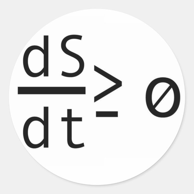 Das zweite Gesetz der Thermodynamik Runder Aufkleber (Vorderseite)