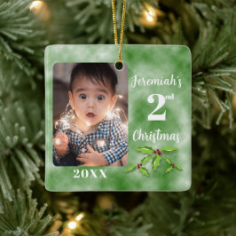 Das zweite Weihnachtsfest des Fotos Keramikornament