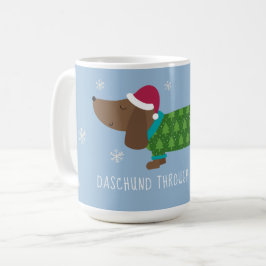 Daschund durch die schneefreie Illustrierte Kaffee Kaffeetasse