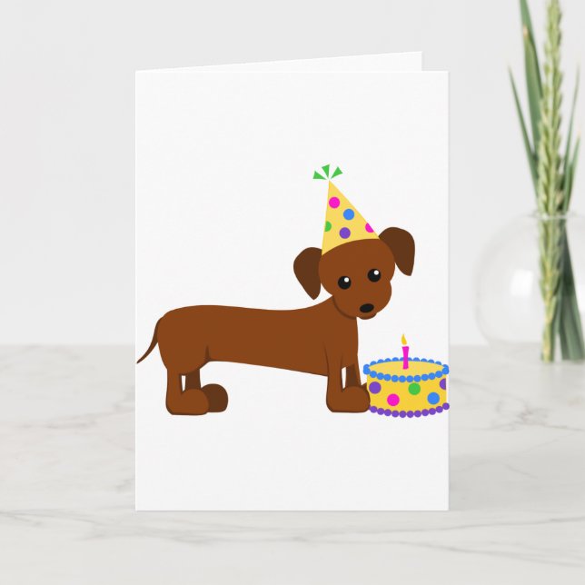 DaschundBDay Karte (Vorderseite)