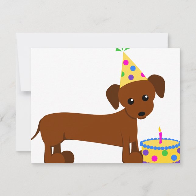 DaschundBDay Karte (Vorderseite)