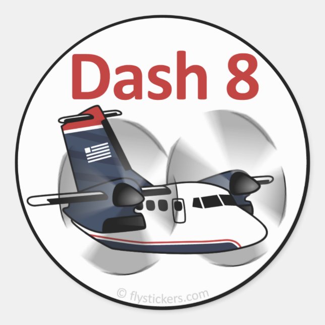 Dash 8 (USAir Express Livery) Runder Aufkleber (Vorderseite)