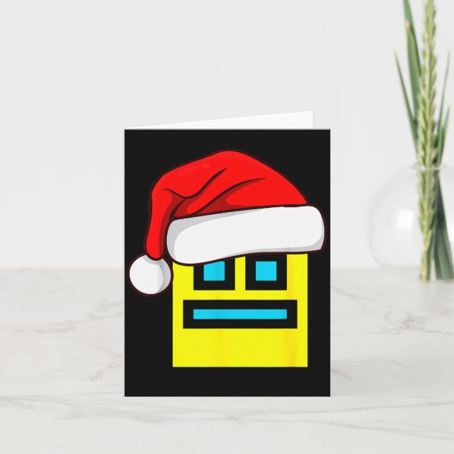 Dash-Geometrie-Wiederholung Weihnachten Santa-Hut  Karte (Vorderseite)
