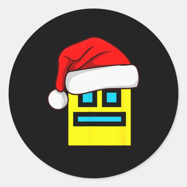 Dash-Geometrie-Wiederholung-Weihnachten-Santa-Hut- Runder Aufkleber (Vorderseite)