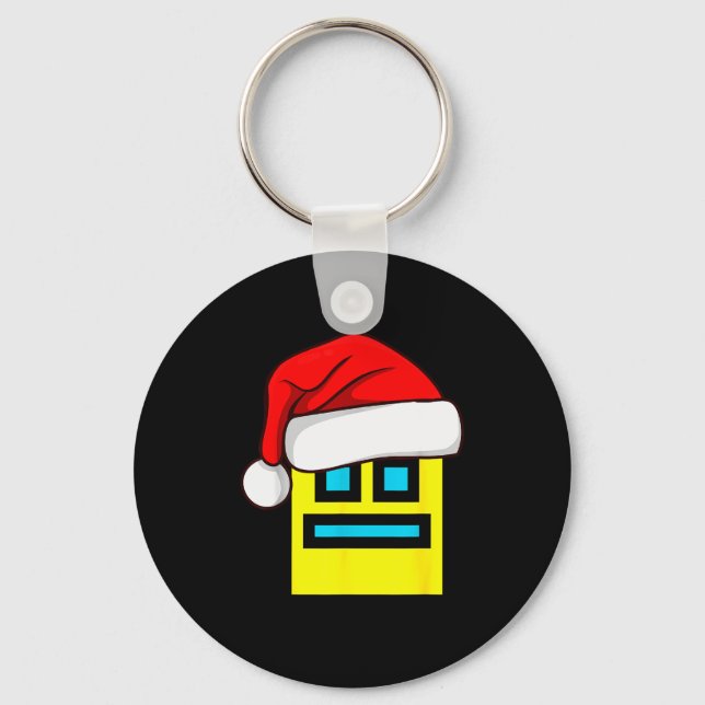 Dash-Geometrie-Wiederholung-Weihnachten-Santa-Hut- Schlüsselanhänger (Vorderseite)