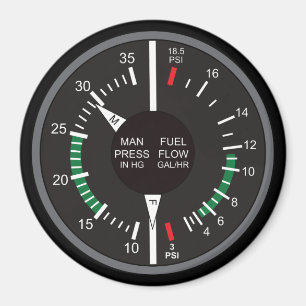 Dashboard für Doppeldruck und Kraftstoffdurchsatz Magnet