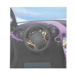 Dashboard für Sportwagen Notizblock