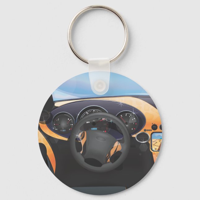 Dashboard für Sportwagen Schlüsselanhänger (Vorderseite)