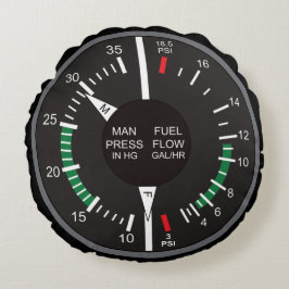Dashboard-Universaldruck und Kraftstoffdurchflussf Rundes Kissen