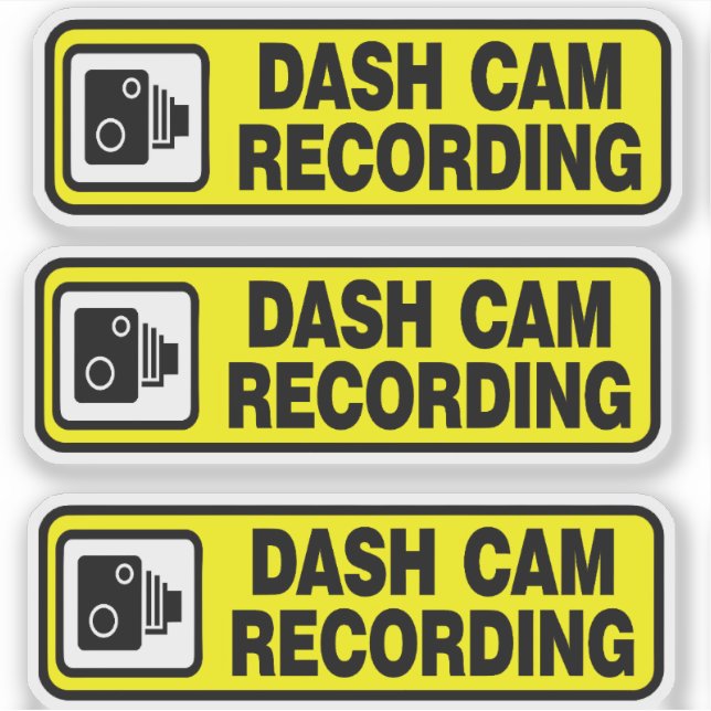 Dashcam-Aufzeichnung im Auto Aufkleber (Vorderseite)