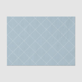 Dashed Diamond Grid Geometric Dusty Sky Blue Seidenpapier
