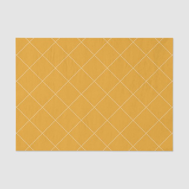 Dashed Diamond Grid Geometric Goldenrod Seidenpapier (Vorderseite)