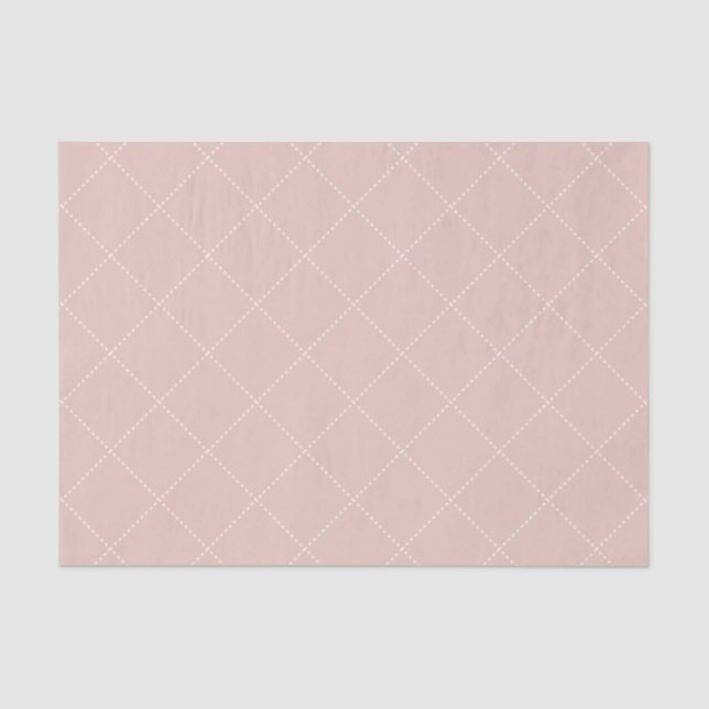Dashed Diamond Grid Geometric Pale Blush Pink Seidenpapier (Vorderseite)