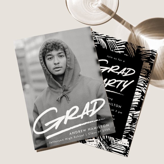 Dashed Foto Graduation Party Einladung (Von Creator hochgeladen)