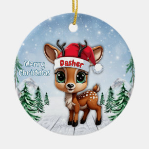 Dasher Baby Reh, Rehkitze, Ricke, Rentier 🦌🎄 Keramik Ornament