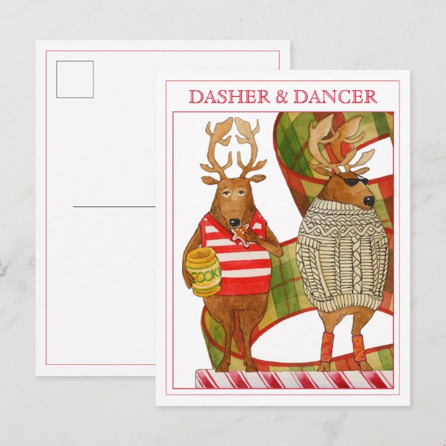 DASHER DANCER Postkarte (Vorne/Hinten)