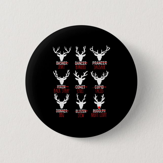Dasher Dancer Prancer & Bourbon Weihnachtsfeier Button (Vorderseite)