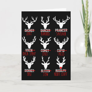 Dasher Dancer Prancer & Bourbon Weihnachtsfeier Karte