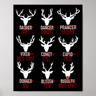 Dasher Dancer Prancer & Bourbon Weihnachtsfeier Poster