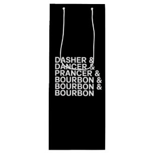 Dasher Dancer Prancer & Bourbon Weihnachtsferien Geschenktüte Für Weinflaschen