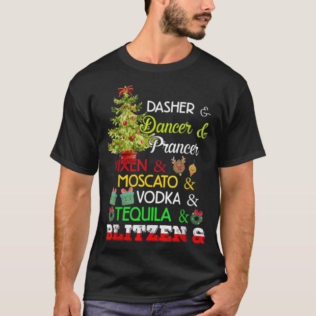 Dasher Dancer Prancer Vixen Moscato Vod T-Shirt (Vorderseite)