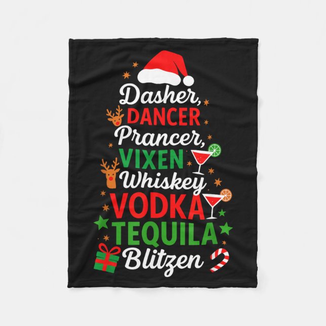Dasher Dancer Prancer Vixen Moscato Vodka Tequila  Fleecedecke (Vorderseite)