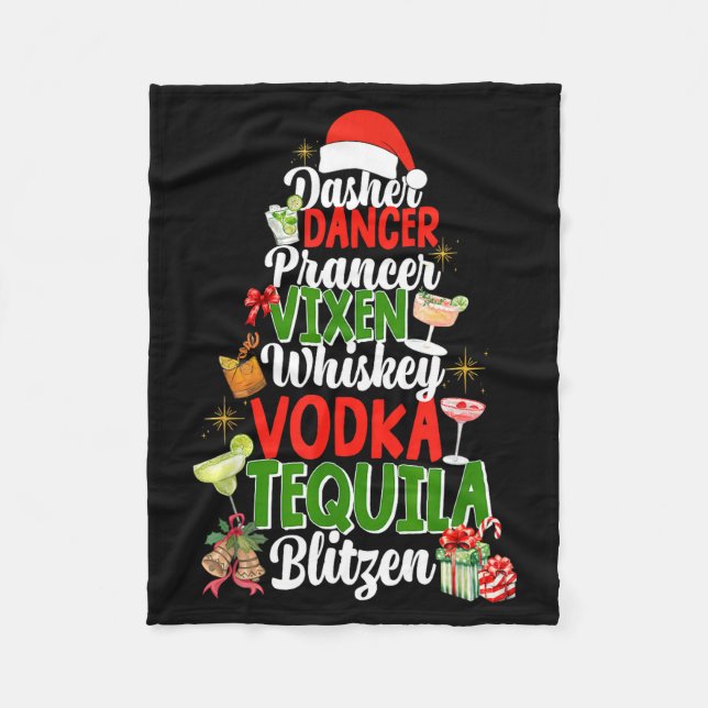 Dasher Dancer Prancer Vixen Moscato Vodka Tequila  Fleecedecke (Vorderseite)