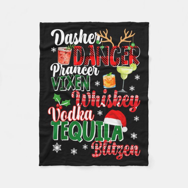 Dasher Dancer Prancer Vixen Moscato Wodka Tequila  Fleecedecke (Vorderseite)