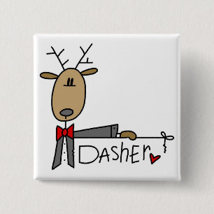 Dasher Ren-T-Shirts und Geschenke Button