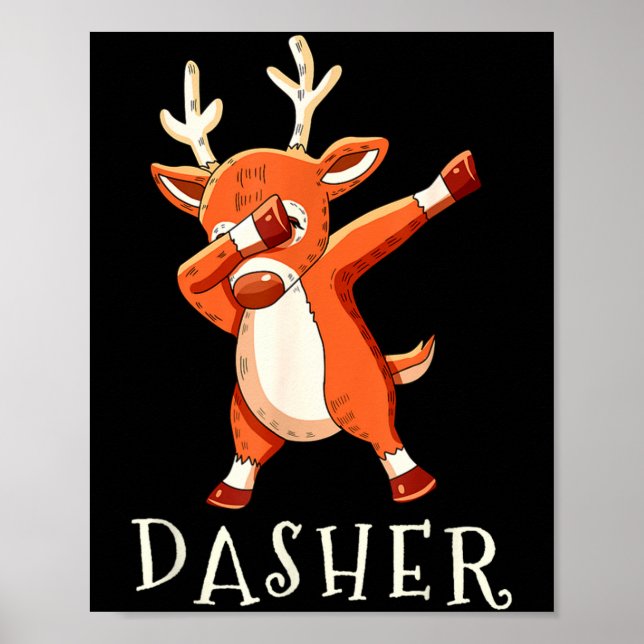 Dasher Santas Reindeers Family Matching Outfit Chr Poster (Vorne)