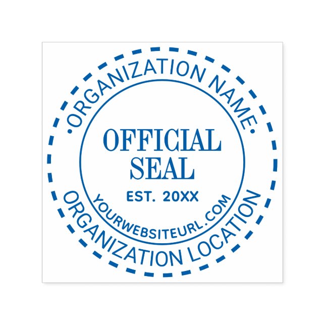 Dashes Generic Offiziell Siegel Name Loc URL Est Permastempel (Design)