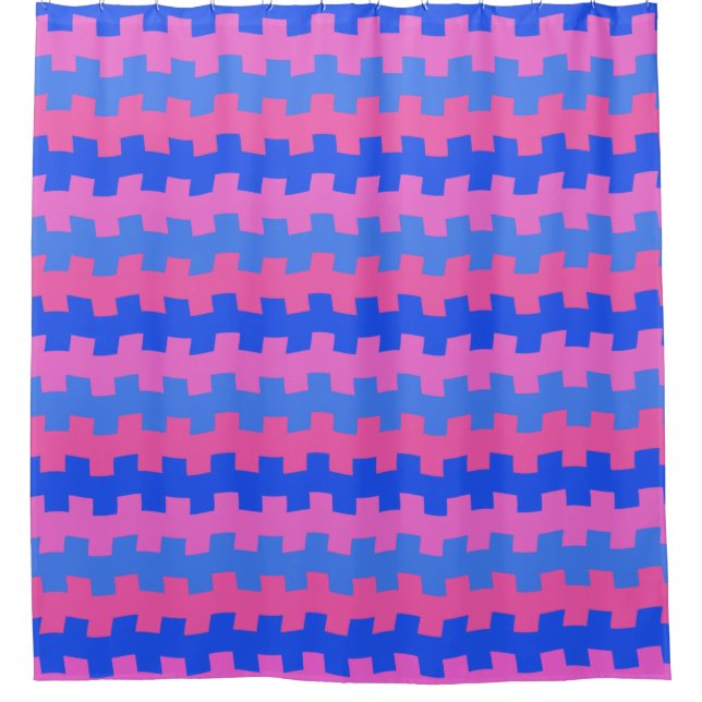 Dashing Blue and Pink Chemistry Shotain Duschvorhang (Vorderseite)