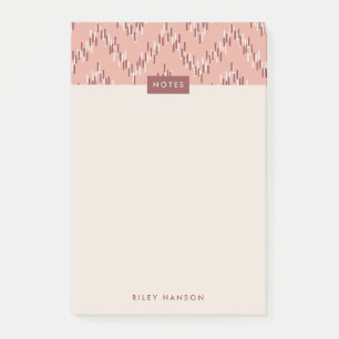 Dashing Boho Ikat Zig Zag Motif Post-It - Rouge